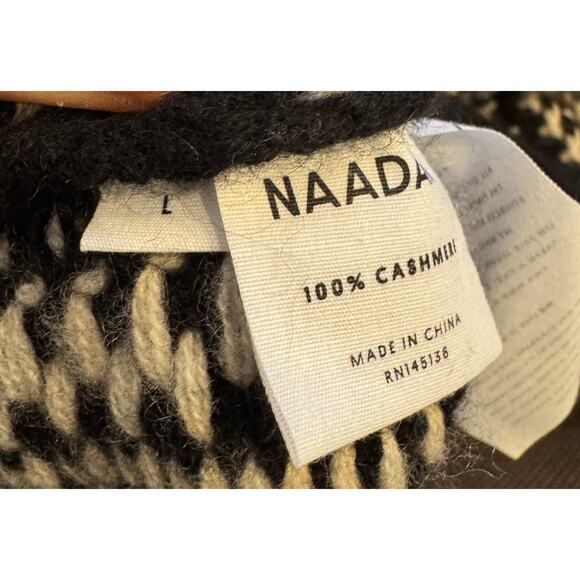NAADAM 100% Cashmere V-Neck Chunky Knit Sweater Quiet Luxury Size L - Picture 6 of 6
